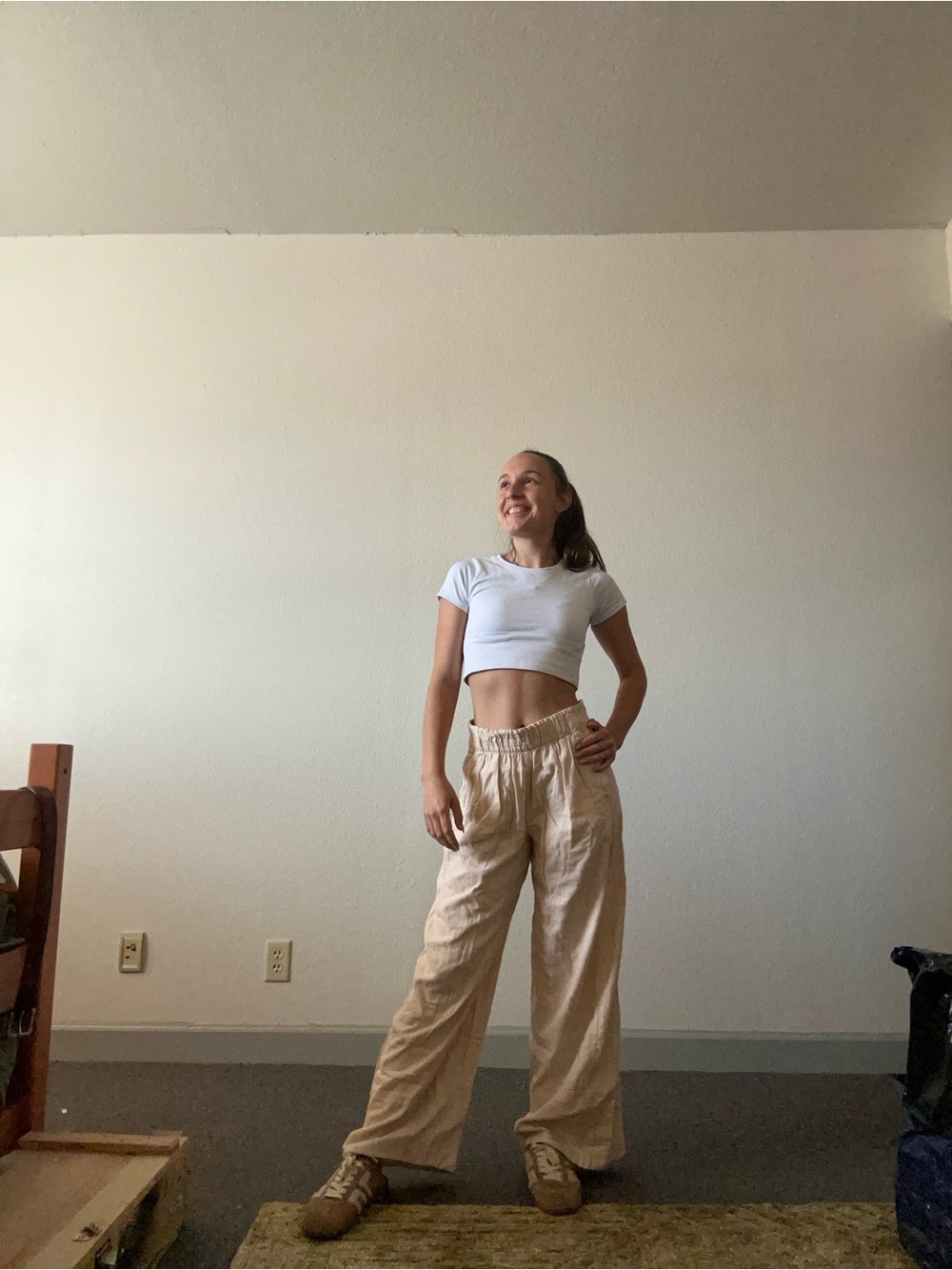 Free People Blush Wide-Leg Elastic Waist Pants